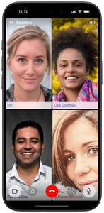 Screenshot des Gruppen-Videochats von Threema
