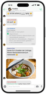 Screenshot des Gruppenchats von Threema